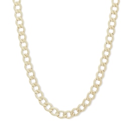 Made in Italy 150 Gauge Curb Chain Necklace in 14K Hollow Gold - 26&quot;