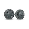 Thumbnail Image 1 of 1-1/4 CT. T.W. Black Diamond Frame Stud Earrings in Sterling Silver with Black Rhodium