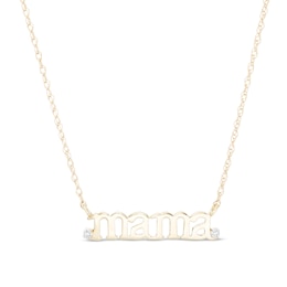Diamond Accent &quot;mama&quot; Necklace in 10K Gold