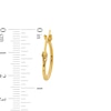 Thumbnail Image 2 of 10mm Diamond-Cut Square Hoop Earrings in 10K Tube Hollow Gold