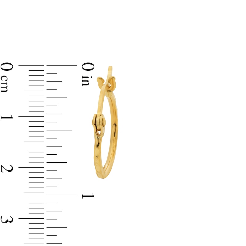10mm Diamond-Cut Square Hoop Earrings in 10K Tube Hollow Gold
