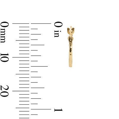 10mm Diamond-Cut Square Hoop Earrings in 10K Tube Hollow Gold