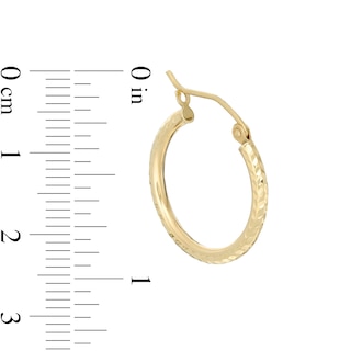 10K Hollow Gold Diamond-Cut Hoops