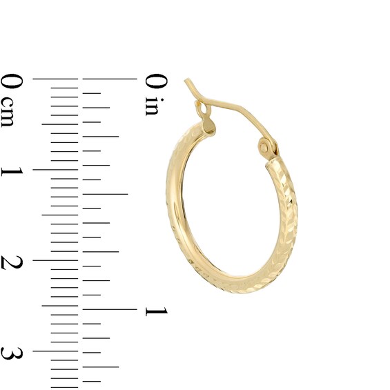 10K Hollow Gold Diamond-Cut Hoops