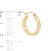 Thumbnail Image 2 of 20mm Diamond-Cut Basket Weave Tube Hoop Earrings in 10K Gold