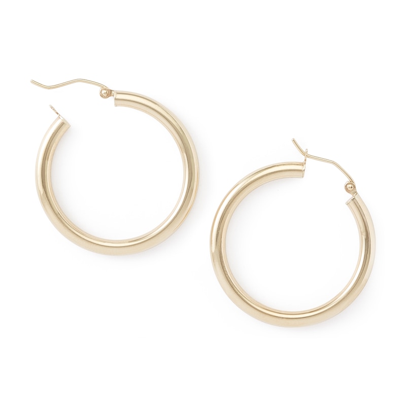 Main Image 2 of 10K Tube Hollow Gold Polished Hoops
