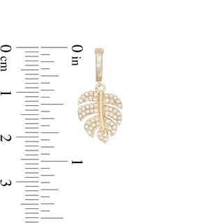1/10 CT. T.W. Diamond Leaf Necklace Charm in 10K Gold