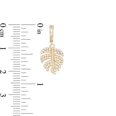 1/10 CT. T.W. Diamond Leaf Necklace Charm in 10K Gold