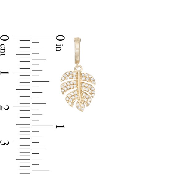 1/10 CT. T.W. Diamond Leaf Necklace Charm in 10K Gold