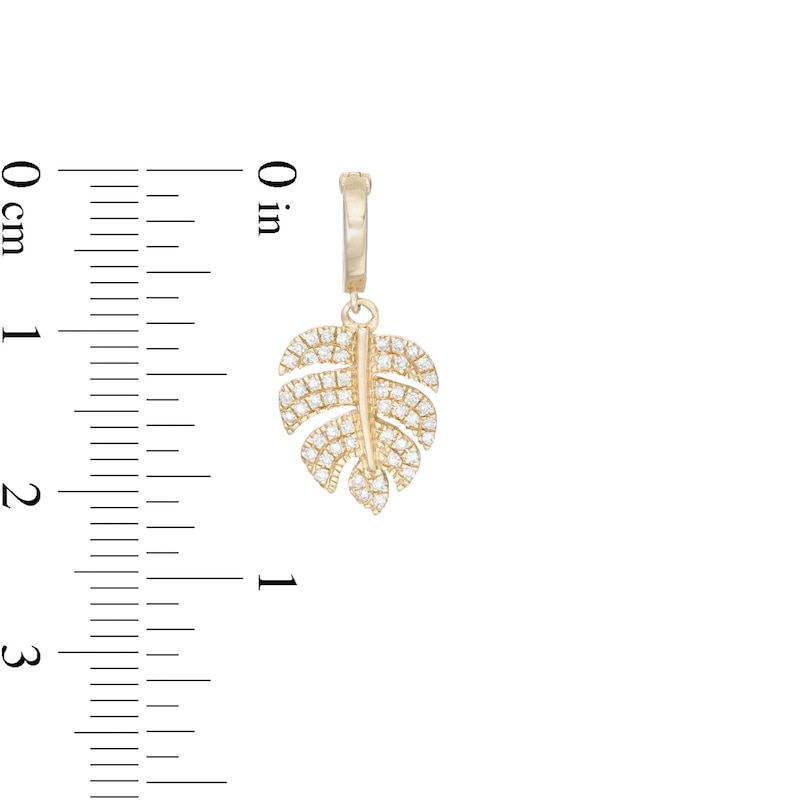 1/10 CT. T.W. Diamond Leaf Necklace Charm in 10K Gold