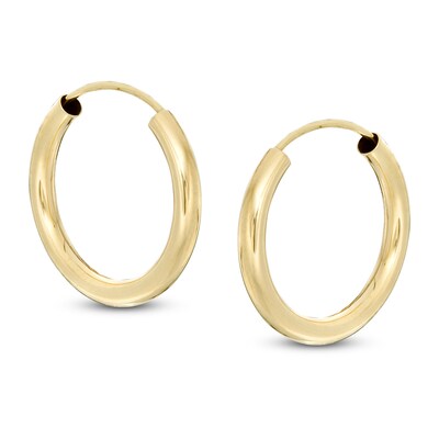 10K Tube Hollow Gold Continuous Hoops