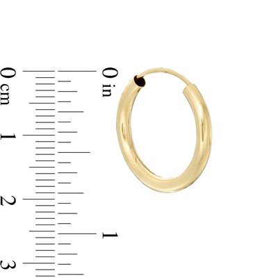 10K Tube Hollow Gold Continuous Hoops