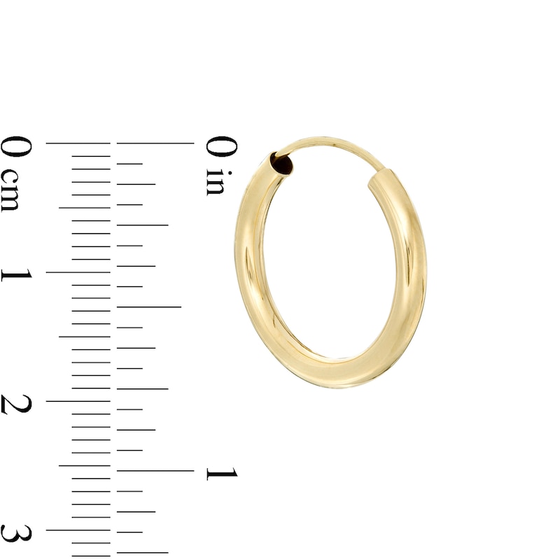 20mm Continuous Hoop Earrings in 10K Tube Hollow Gold