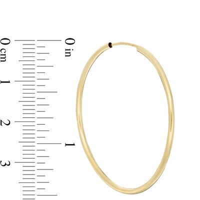38mm Continuous Tube Hoop Earrings in 10K Gold