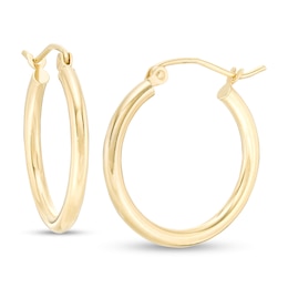 20mm Hoop Earrings in 14K Tube Hollow Gold