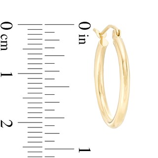 20mm Hoop Earrings in 14K Tube Hollow Gold