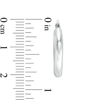 20mm Hoop Earrings in 14K Tube Hollow White Gold