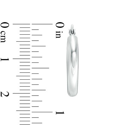 20mm Hoop Earrings in 14K Tube Hollow White Gold