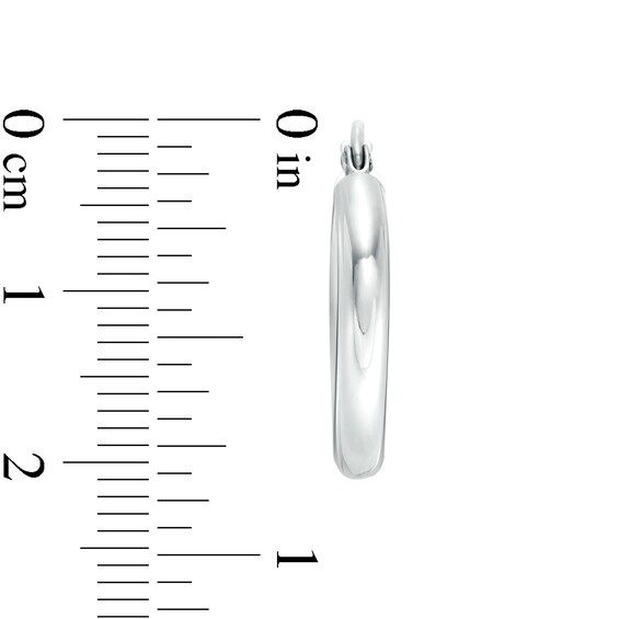 20mm Hoop Earrings in 14K Tube Hollow White Gold