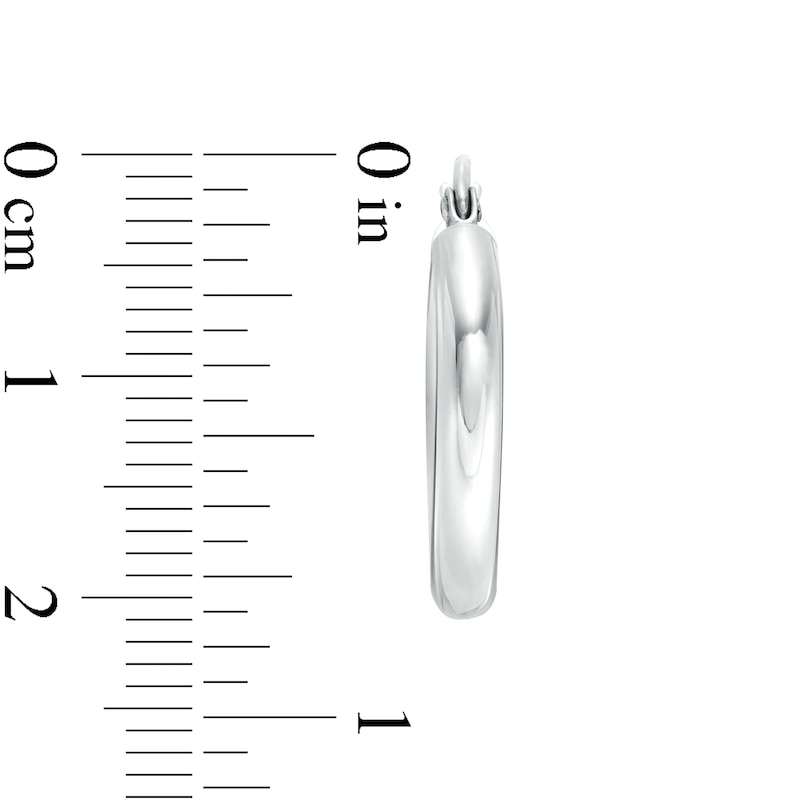 Main Image 2 of 20mm Hoop Earrings in 14K Tube Hollow White Gold