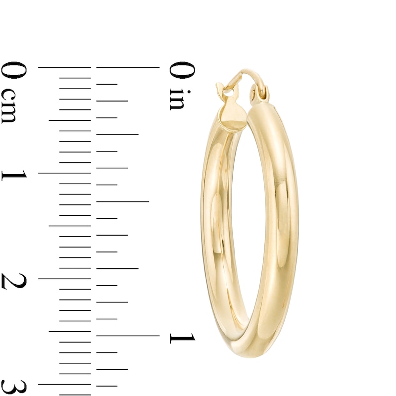 Main Image 2 of 25mm Hoop Earrings in 14K Tube Hollow Gold
