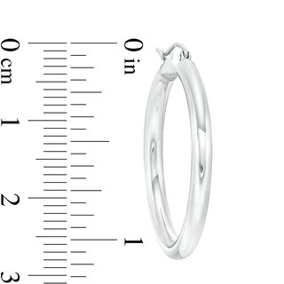 30mm Hoop Earrings in 14K Tube Hollow White Gold