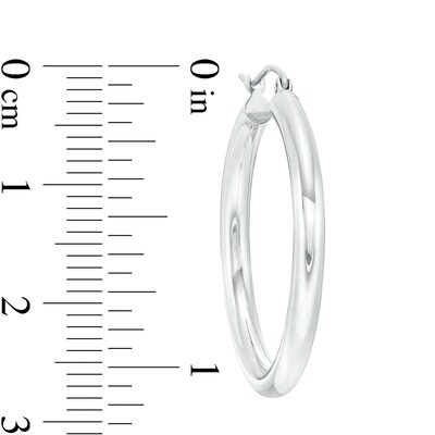 30mm Hoop Earrings in 14K Tube Hollow White Gold