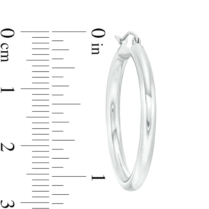 Main Image 2 of 30mm Hoop Earrings in 14K Tube Hollow White Gold