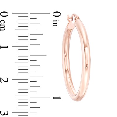 30mm Tube Hoop Earrings in 14K Rose Gold
