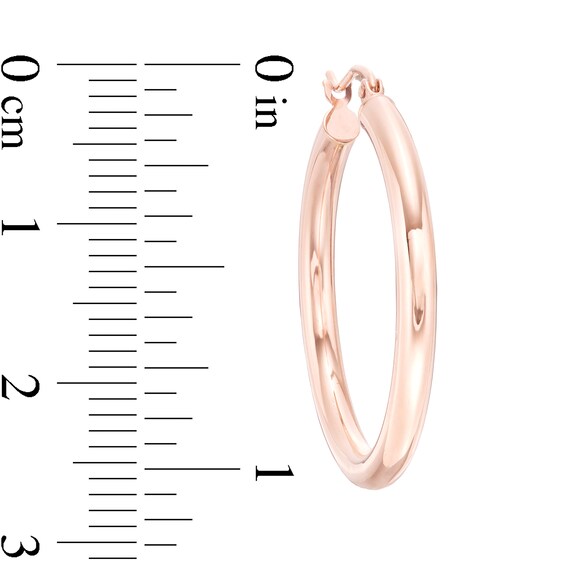30mm Tube Hoop Earrings in 14K Rose Gold