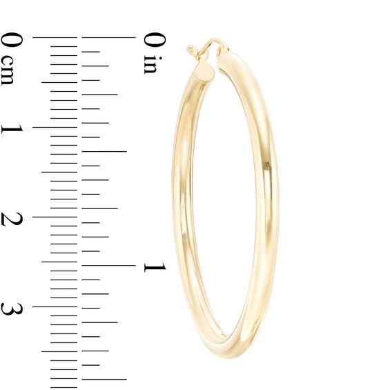 40mm Hoop Earrings in 14K Tube Hollow Gold