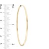 60mm Continuous Hoop Earrings in 14K Tube Hollow Gold