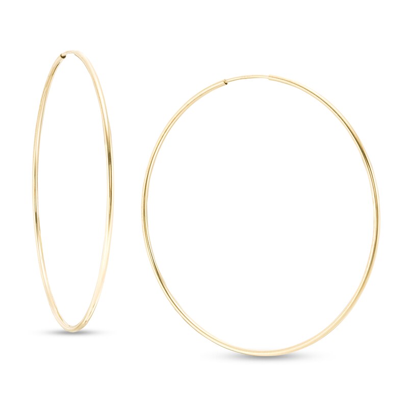 54mm Continuous Hoop Earrings in 14K Tube Hollow Gold
