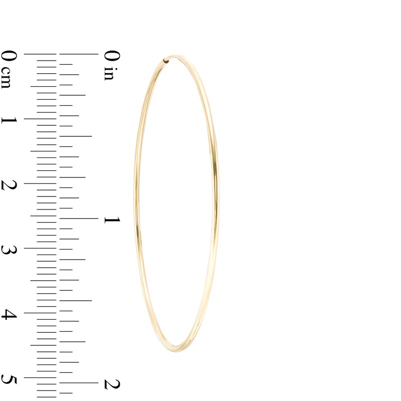 54mm Continuous Hoop Earrings in 14K Tube Hollow Gold