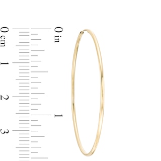 14K Tube Hollow Gold Continuous Hoop Earrings