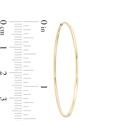 14K Tube Hollow Gold Continuous Hoop Earrings
