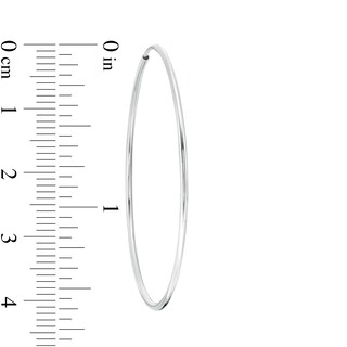 14K Tube Hollow White Gold Continuous Hoop Earrings