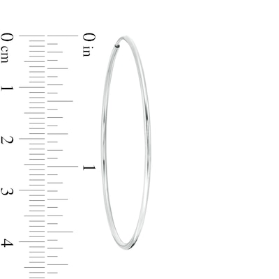 14K Tube Hollow White Gold Continuous Hoop Earrings