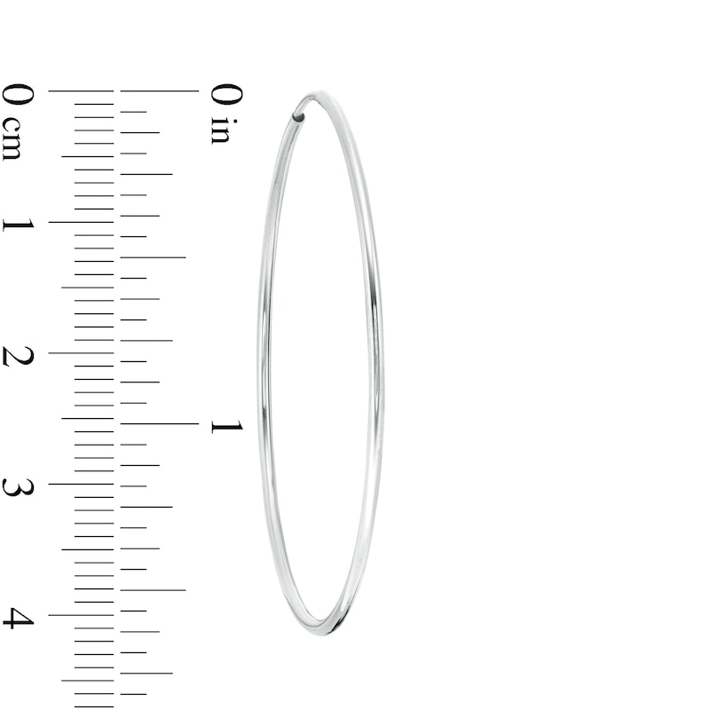 Main Image 2 of 14K Tube Hollow White Gold Continuous Hoop Earrings