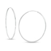Thumbnail Image 1 of 14K Tube Hollow White Gold Continuous Hoop Earrings