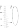 34mm Continuous Hoop Earrings in 14K Tube Hollow White Gold