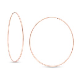 54mm Continuous Hoop Earrings in 14K Tube Hollow Rose Gold