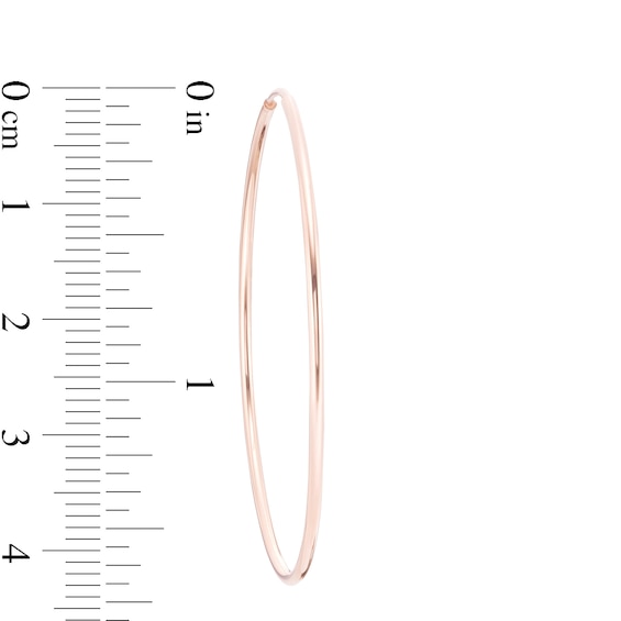 14K Tube Hollow Rose Gold Continuous Hoop Earrings