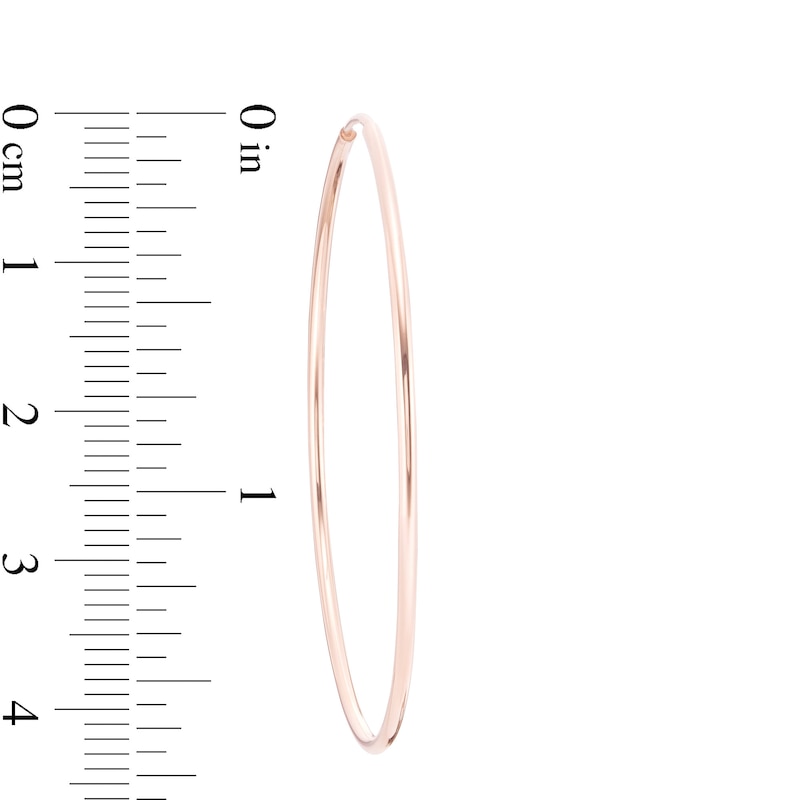 43mm Continuous Hoop Earrings in 14K Tube Hollow Rose Gold