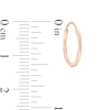 14mm Multi-Finish Continuous Hoop Earrings in 14K Tube Hollow Rose Gold