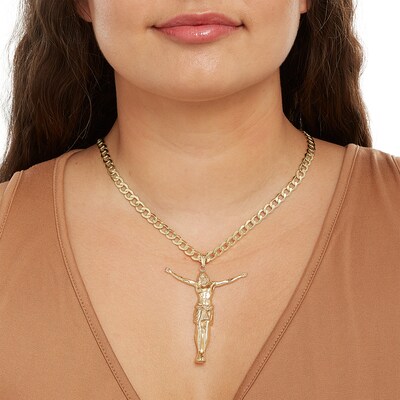 Crucifix Necklace Charm in 10K Gold