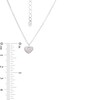 Child's Pink Cubic Zirconia Composite Puff Heart Pendant in Sterling Silver - 15"