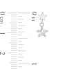 Thumbnail Image 2 of Child's 5mm Iridescent Cubic Zirconia Double Star Drop Earrings in Sterling Silver