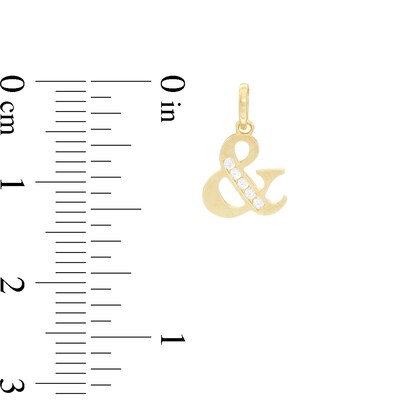 Cubic Zirconia "&" Symbol Necklace Charm in 10K Gold