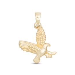 Landing Eagle Necklace Charm in 10K Stamp Hollow Gold